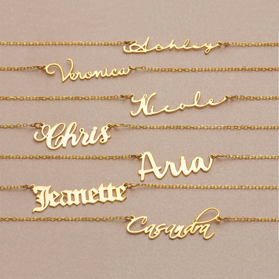 Custom Deux Name Necklace - Solid 14K | 18K Gold