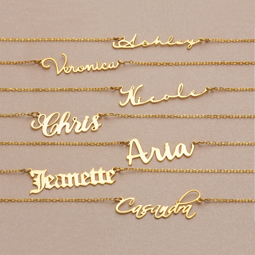 Custom Trois Name Necklace - Solid 14K | 18K Gold