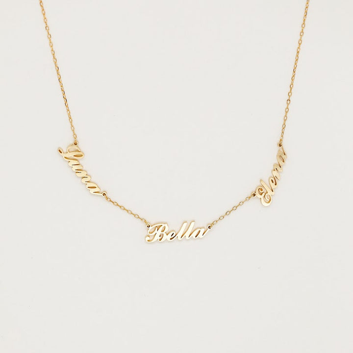 Triple Name Necklace - Double Name Necklace - Multiple Name Necklace