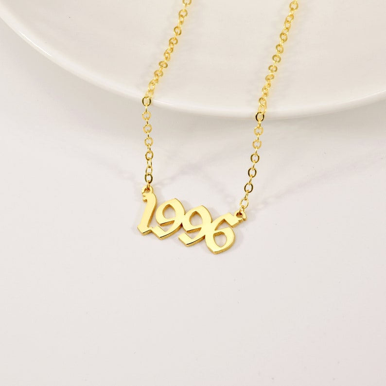 Custom Year Necklace, Personalized Birth Year Necklace, Custom Date Necklace, New Year Necklace, Number Necklace